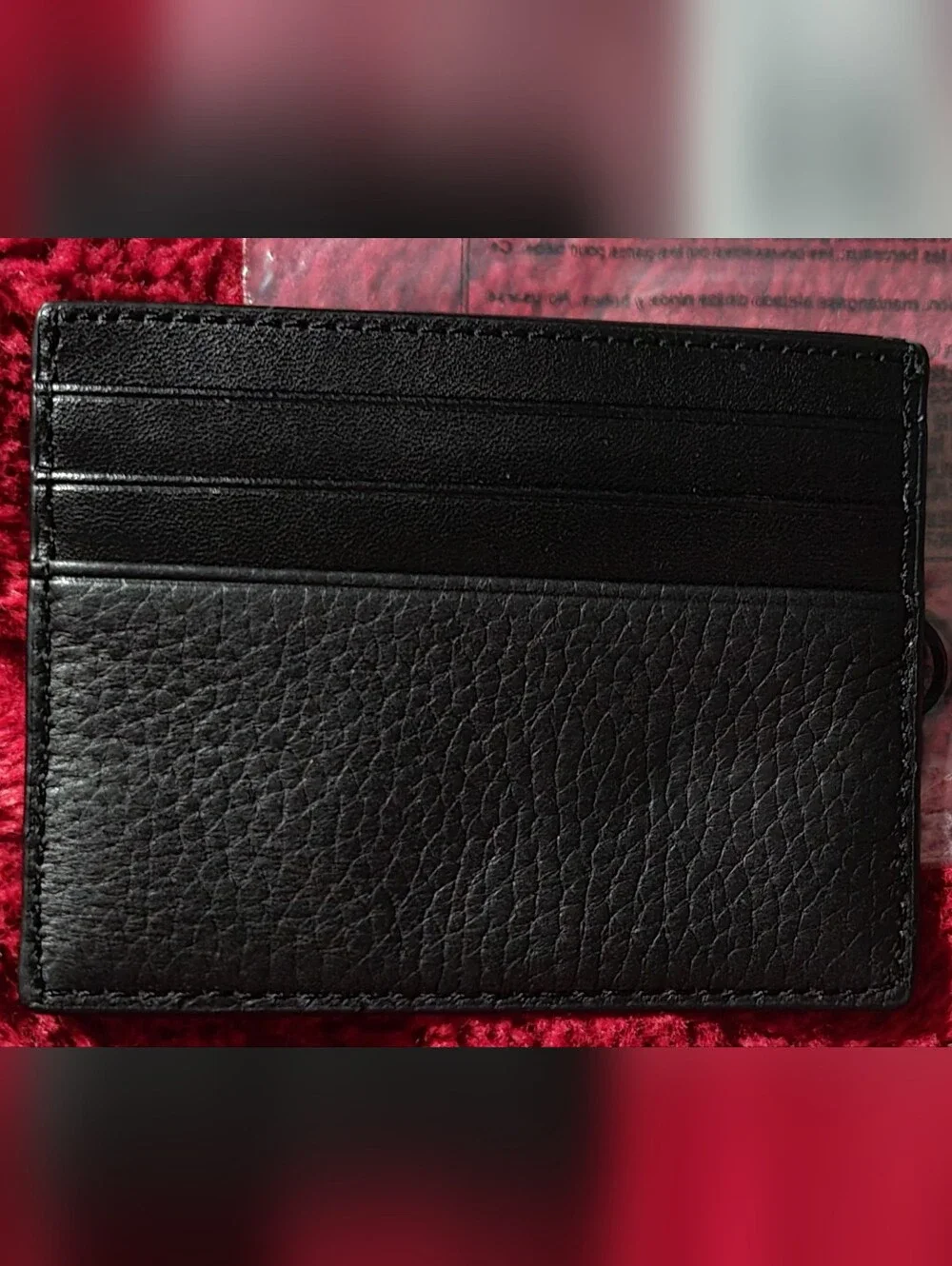 Michael Kors* Black Leather Tall Card Holder With Slip Top* Authentic